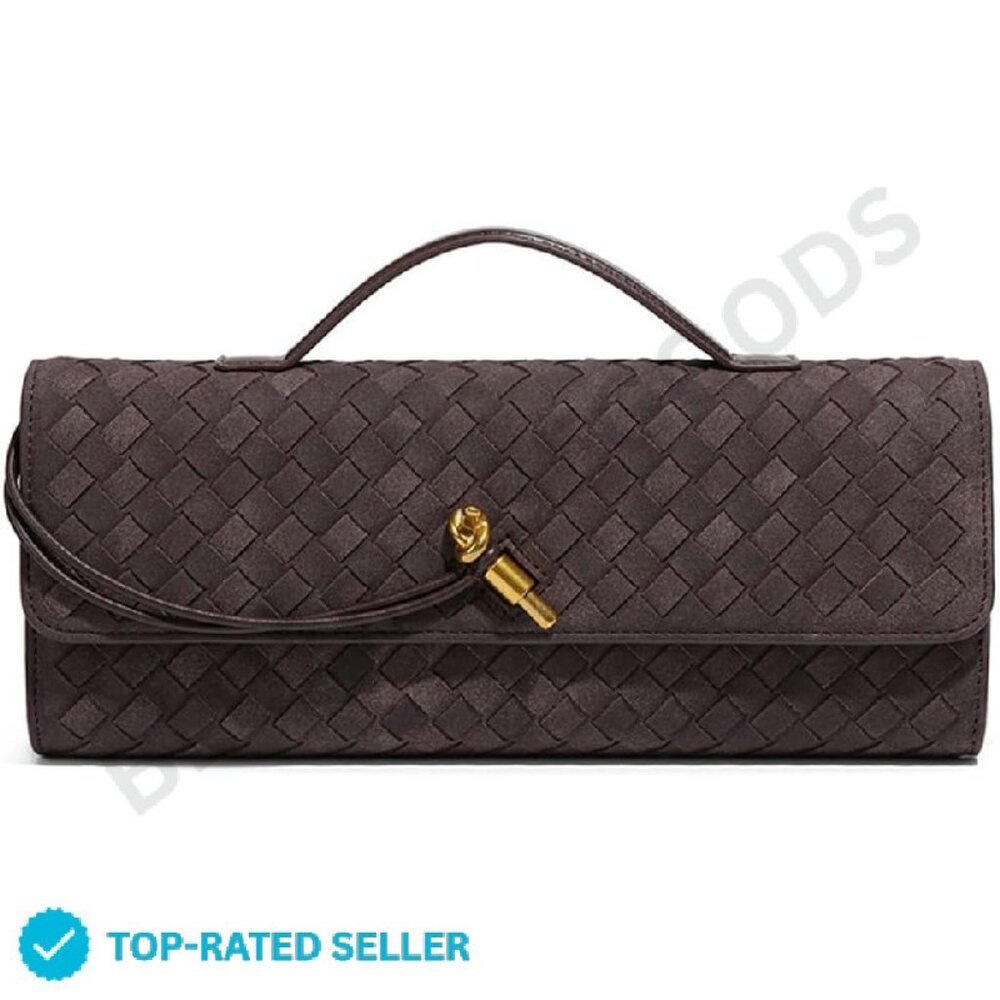 Suede Woven Handbag Evening Shoulder Bag Casual Clutch Purse Crossbody Satchel